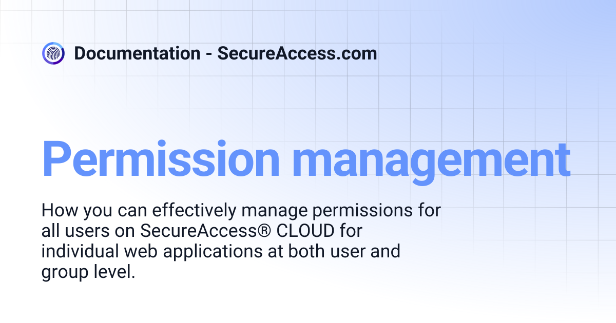 Permission management | Documentation - SecureAccess.com